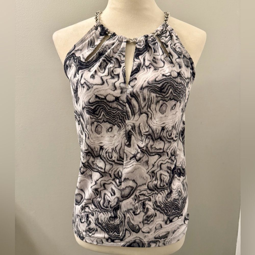 Michael Kors key hole halter top with chain detailing